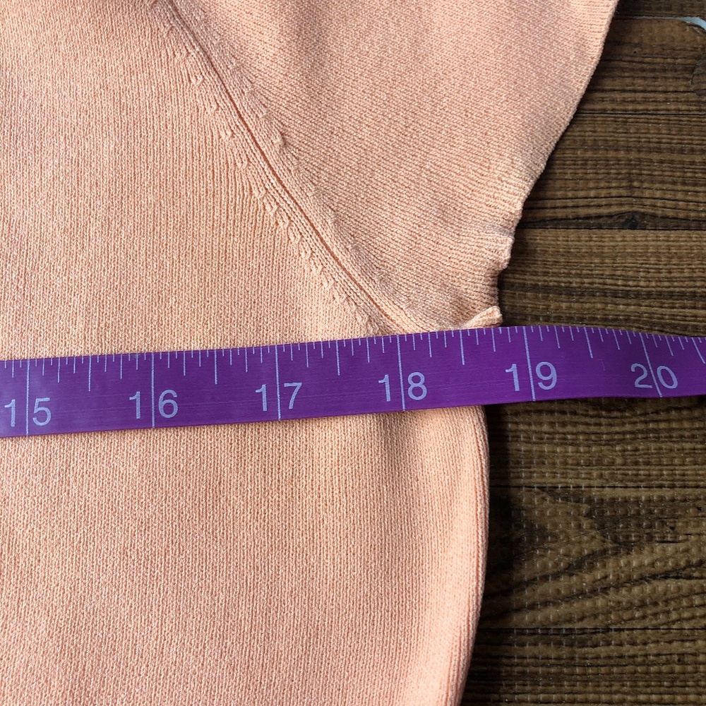 Dress Barn Peach Short Sleeve Tie Waist Knit Top - Picture 3 of 7